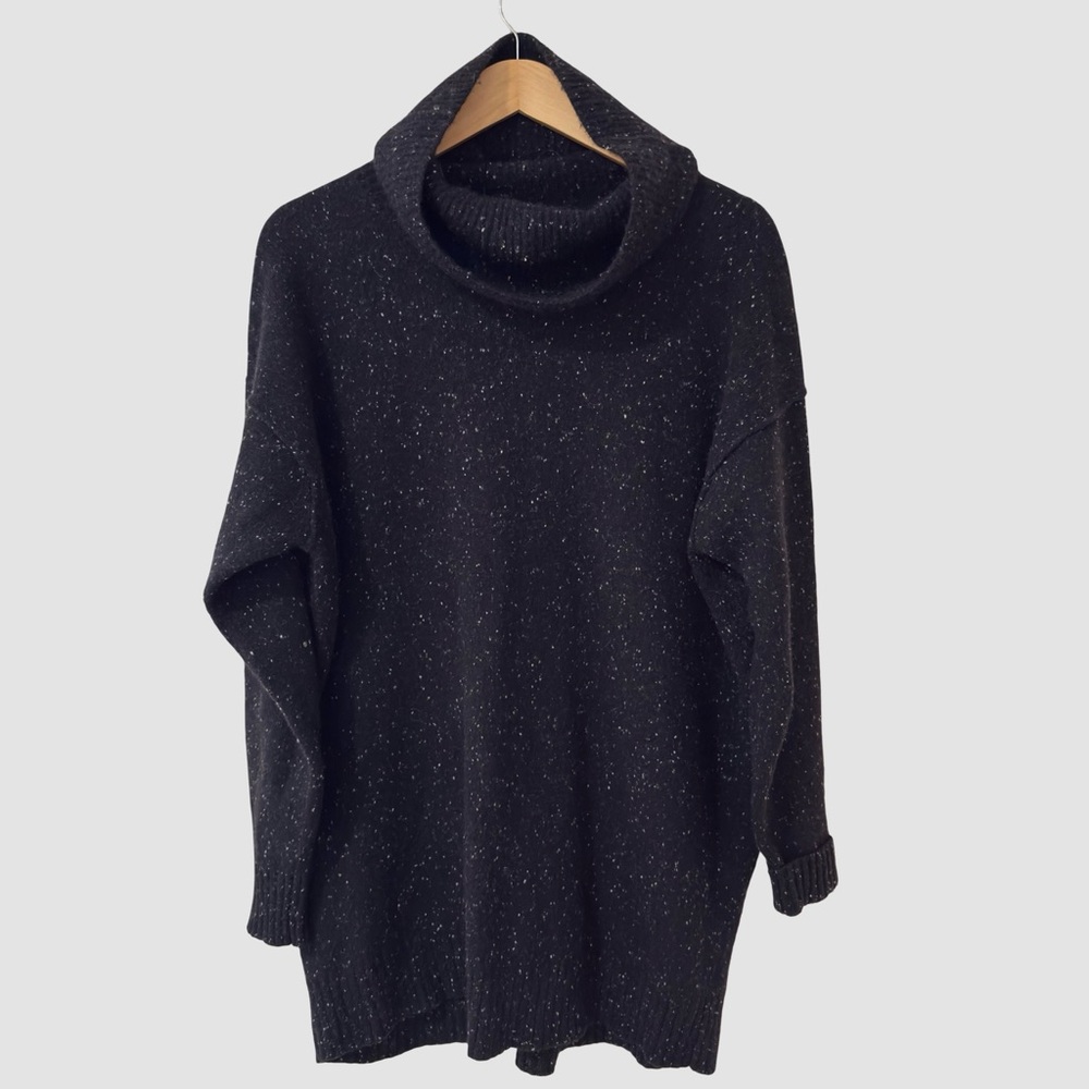 Athleta Black Turtleneck Long Sleeve Oversized Wool/Cashmere Sweater L